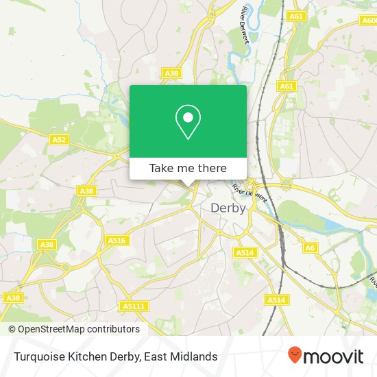 Turquoise Kitchen Derby, Friar Gate Derby Derby DE1 1 map