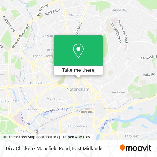Dixy Chicken - Mansfield Road map