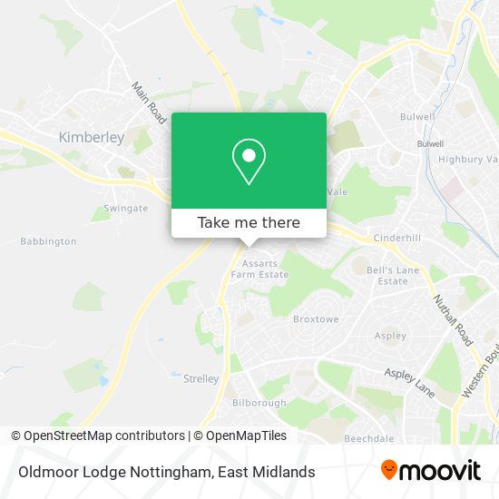 Oldmoor Lodge Nottingham map