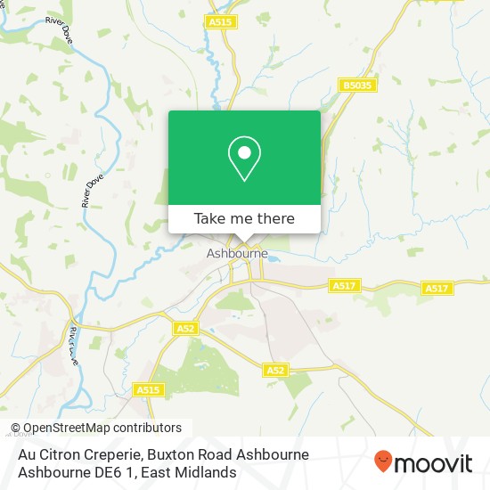 Au Citron Creperie, Buxton Road Ashbourne Ashbourne DE6 1 map