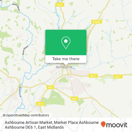 Ashbourne Artisan Market, Market Place Ashbourne Ashbourne DE6 1 map