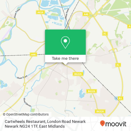 Cartwheels Restaurant, London Road Newark Newark NG24 1TF map