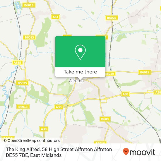 The King Alfred, 58 High Street Alfreton Alfreton DE55 7BE map