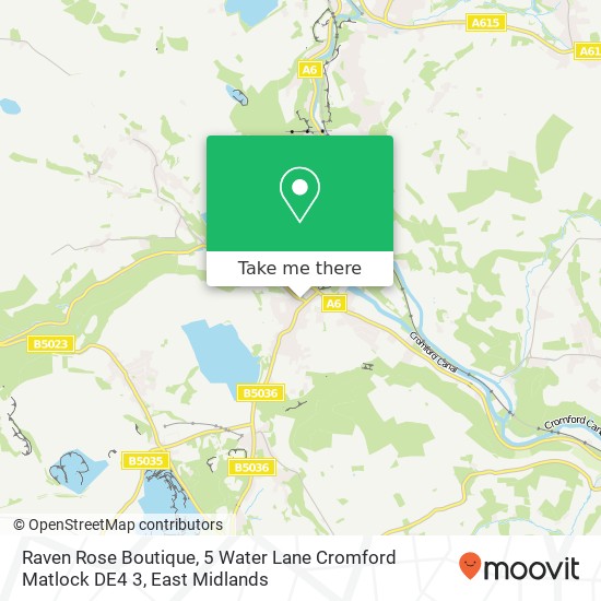 Raven Rose Boutique, 5 Water Lane Cromford Matlock DE4 3 map