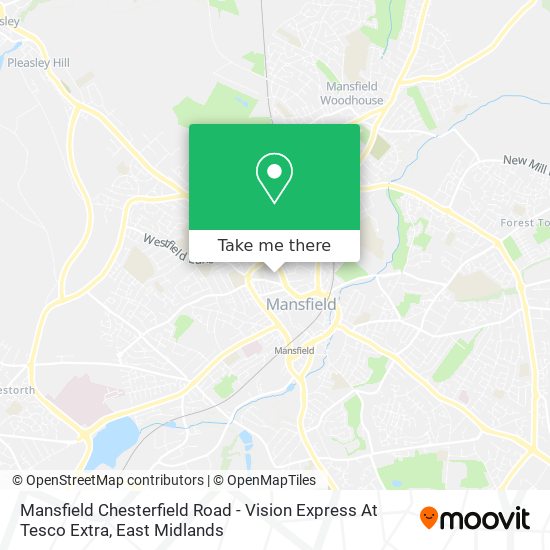 Mansfield Chesterfield Road - Vision Express At Tesco Extra map
