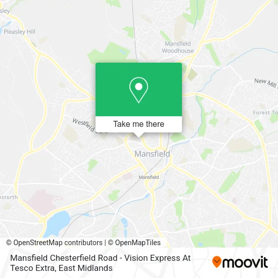 Mansfield Chesterfield Road - Vision Express At Tesco Extra map