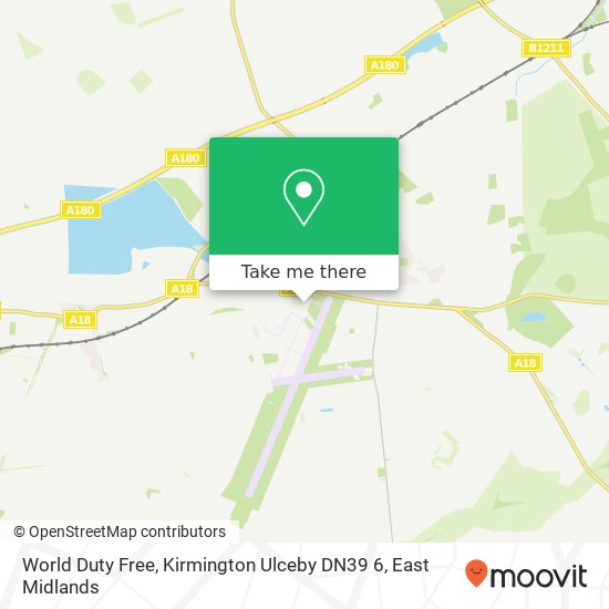 World Duty Free, Kirmington Ulceby DN39 6 map