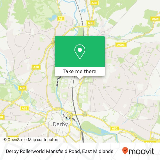 Derby Rollerworld Mansfield Road map