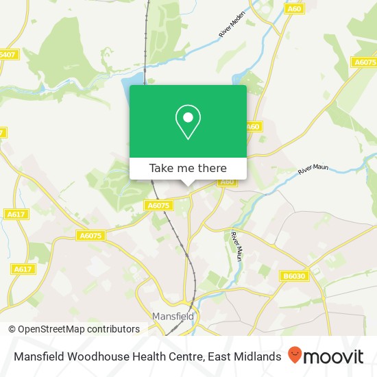 Mansfield Woodhouse Health Centre map