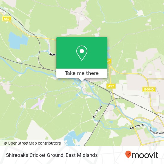Shireoaks Cricket Ground map