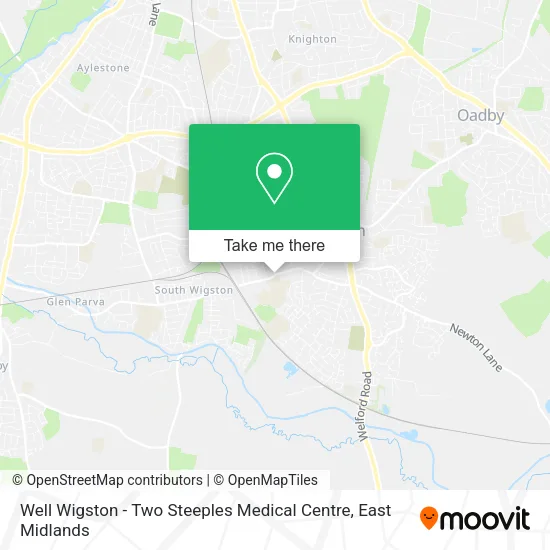 Well Wigston - Two Steeples Medical Centre map