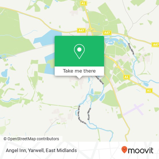 Angel Inn, Yarwell map