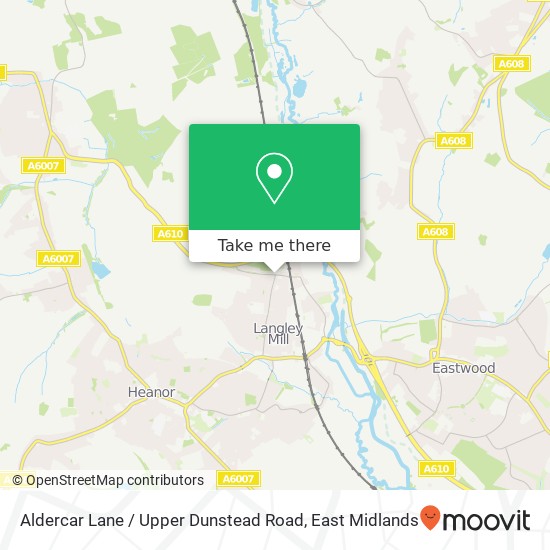 Aldercar Lane / Upper Dunstead Road map