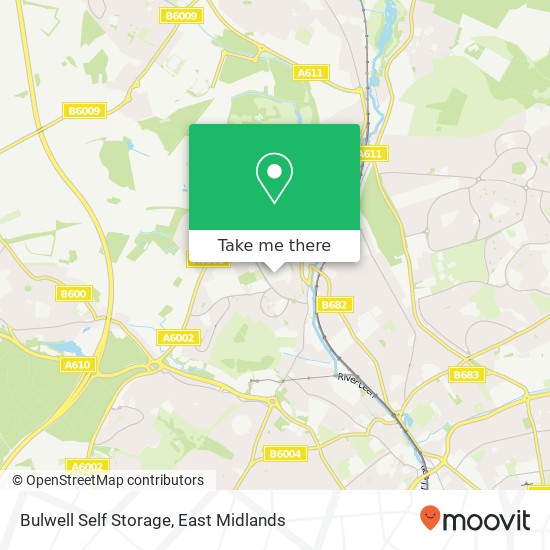 Bulwell Self Storage map