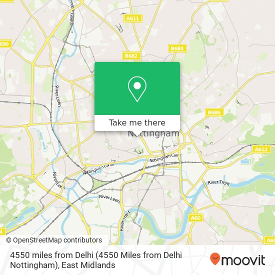 4550 miles from Delhi (4550 Miles from Delhi Nottingham) map