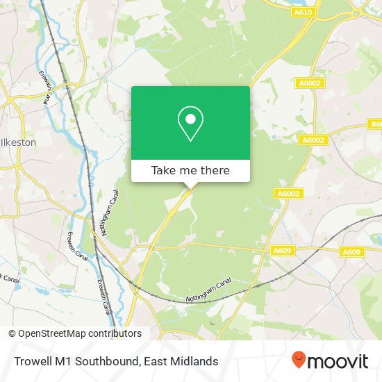 Trowell M1 Southbound map