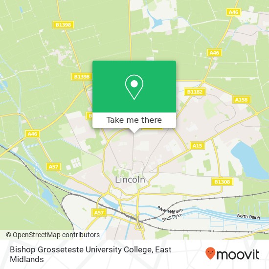 Bishop Grosseteste University College map