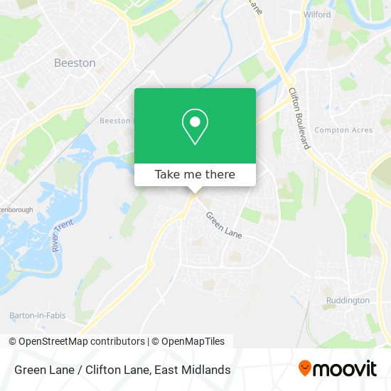Green Lane / Clifton Lane map