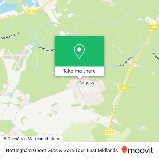Nottingham Ghost Guts & Gore Tour map
