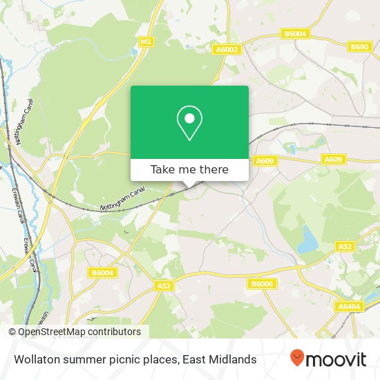 Wollaton summer picnic places map