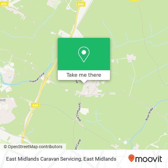 East Midlands Caravan Servicing map