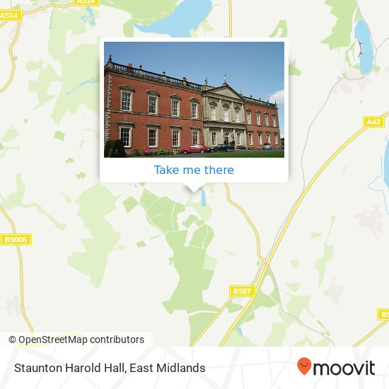 Staunton Harold Hall map
