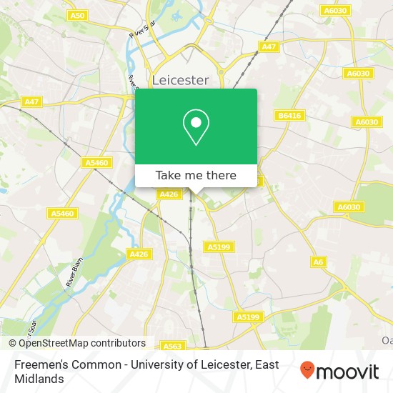 Freemen's Common - University of Leicester map