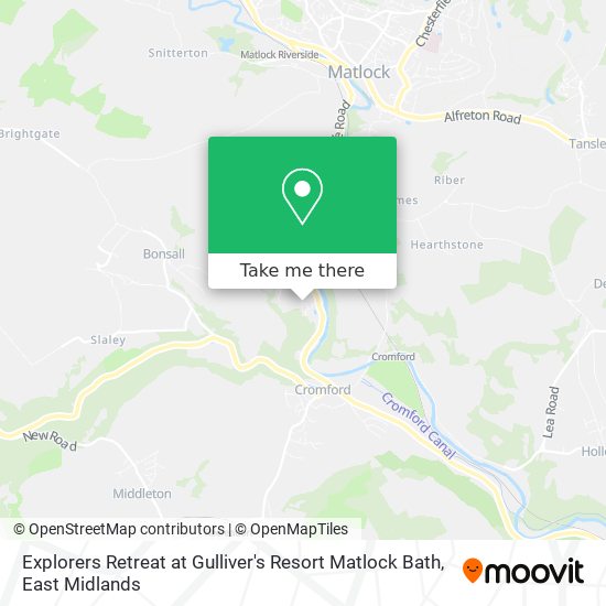 Explorers Retreat at Gulliver's Resort Matlock Bath map