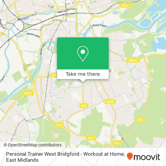 Personal Trainer West Bridgford - Workout at Home map