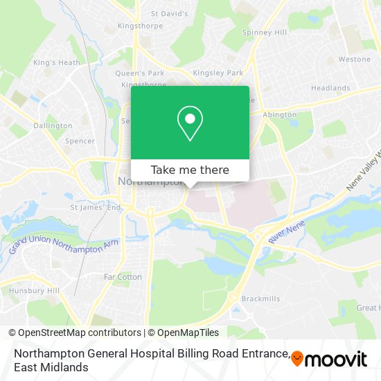 Northampton General Hospital Billing Road Entrance map