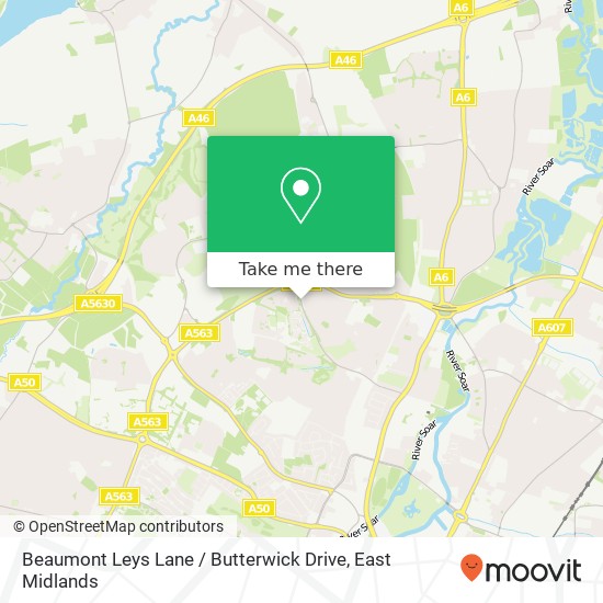 Beaumont Leys Lane / Butterwick Drive map