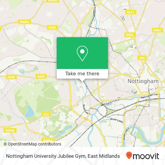 Nottingham University Jubilee Gym map