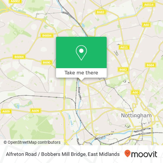 Alfreton Road / Bobbers Mill Bridge map
