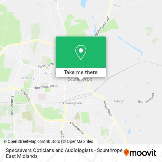 Specsavers Opticians and Audiologists - Scunthrope map