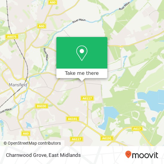 Charnwood Grove map