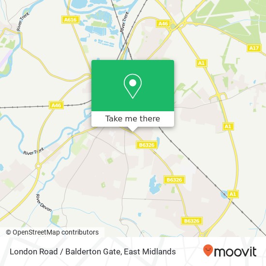 London Road / Balderton Gate map