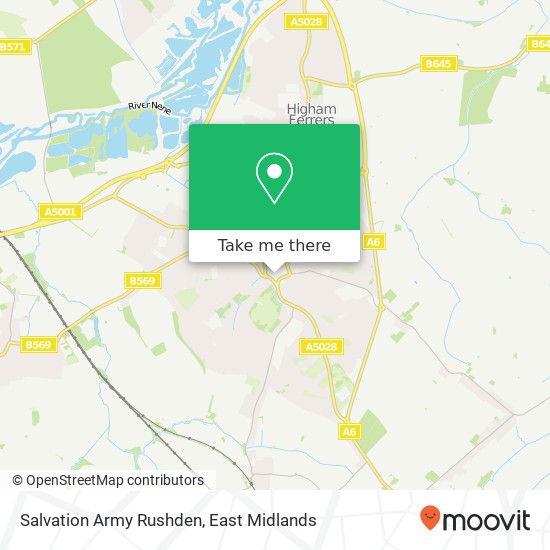 Salvation Army Rushden map