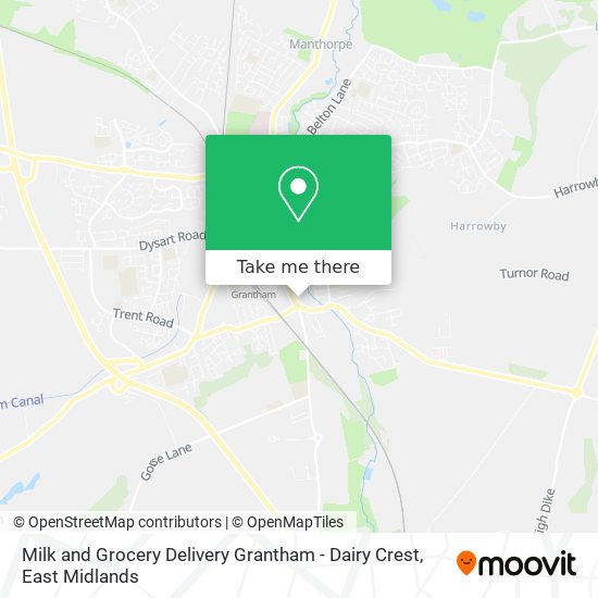 Milk and Grocery Delivery Grantham - Dairy Crest map