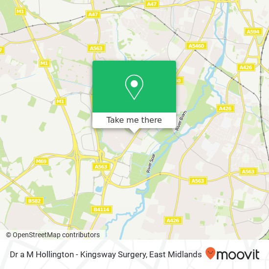 Dr a M Hollington - Kingsway Surgery map