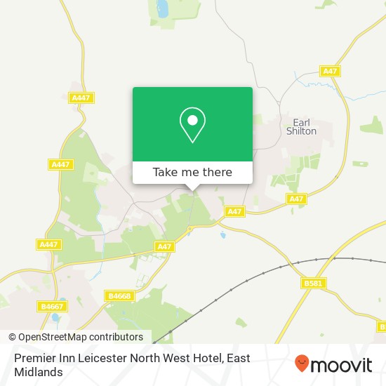 Premier Inn Leicester North West Hotel map