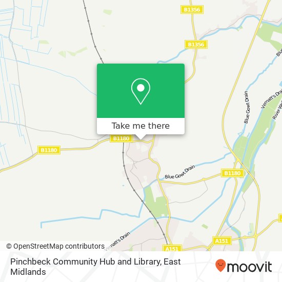 Pinchbeck Community Hub and Library map