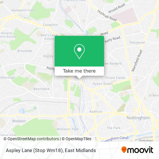 Aspley Lane (Stop Wm18) map