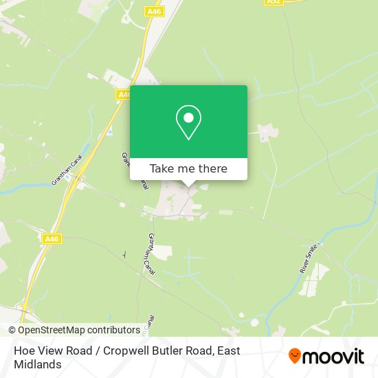 Hoe View Road / Cropwell Butler Road map