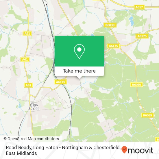 Road Ready, Long Eaton - Nottingham & Chesterfield map