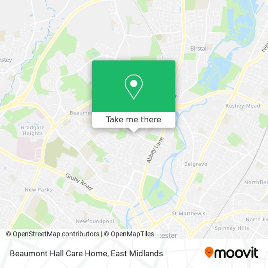 How to get to Beaumont Hall Care Home in Leicester by Bus