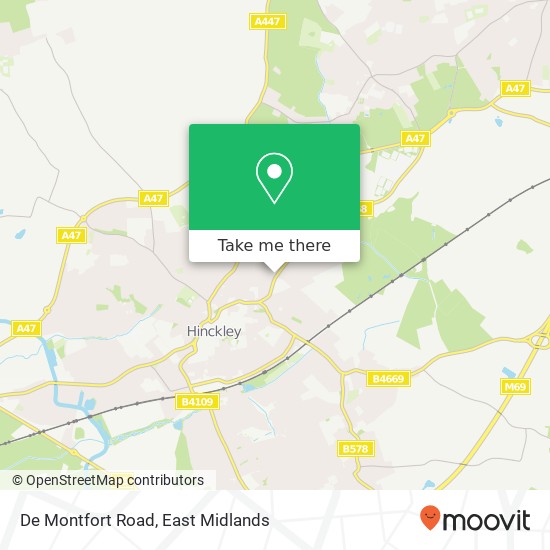 De Montfort Road map