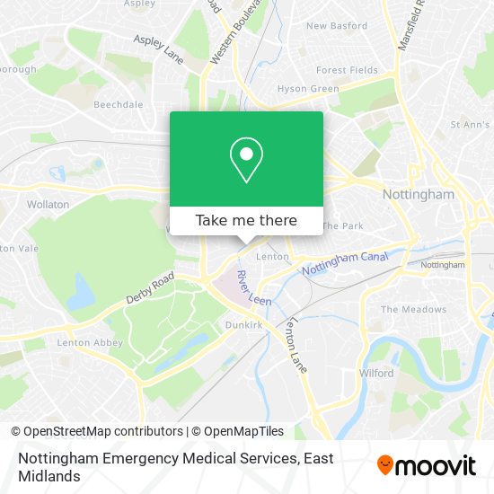 Nottingham Emergency Medical Services map
