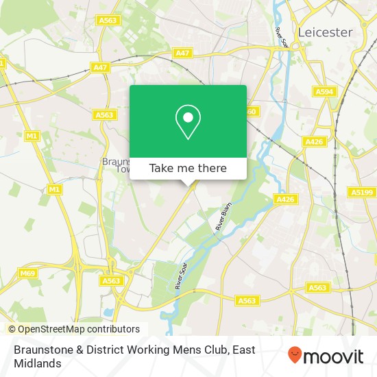 Braunstone & District Working Mens Club map
