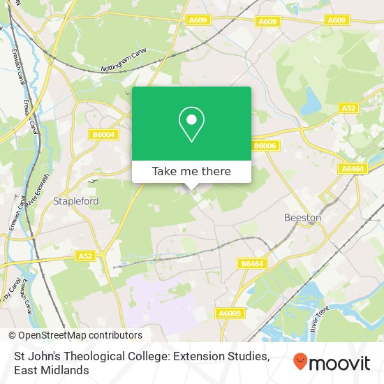 St John's Theological College: Extension Studies map