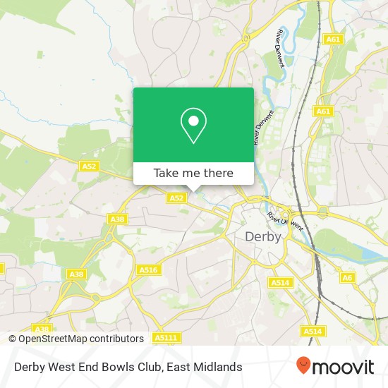 Derby West End Bowls Club map